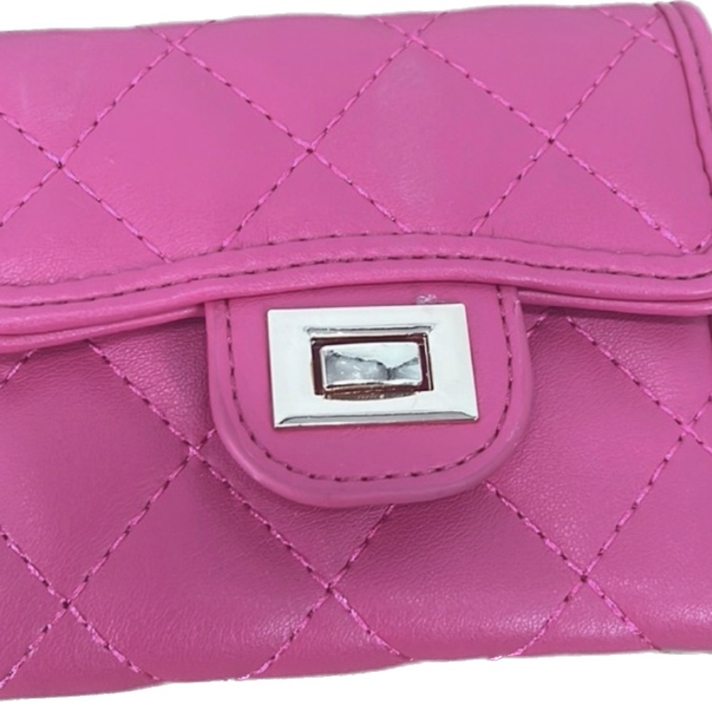 Vegan Leather Pink Quilted Wallet NWOT